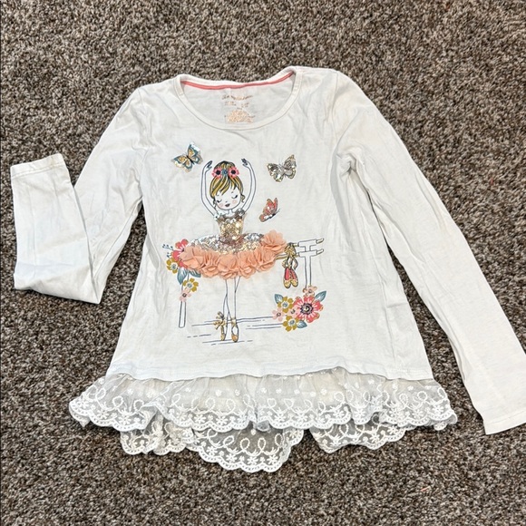 Tommy Bahama Other - Tommy Bahama White Long Sleeve Tee with Ruffle Trim